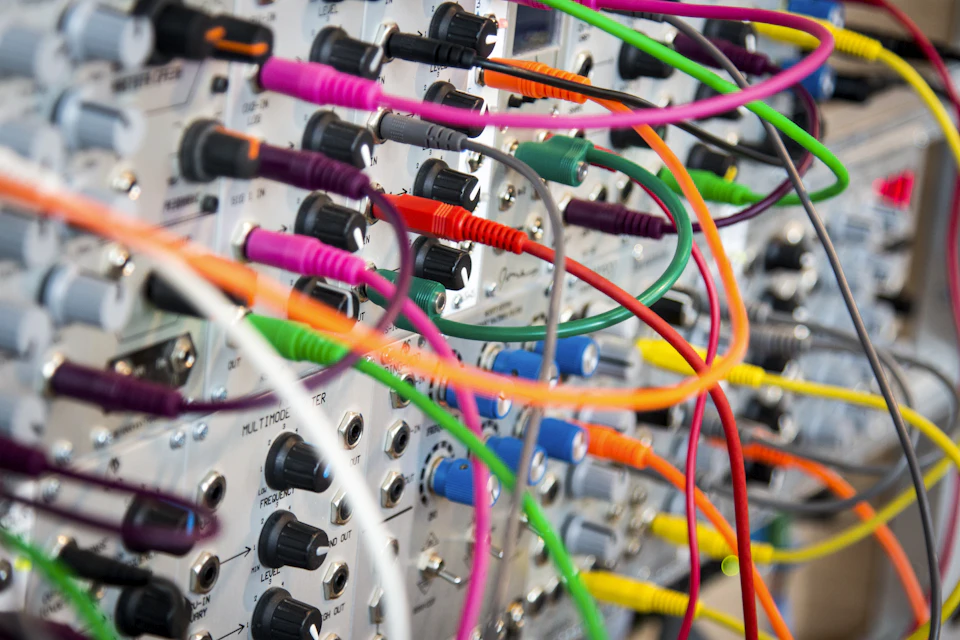 Assorted electrical and network cables