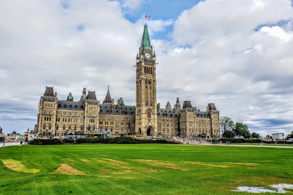 Centre Block and Peace Tower on Parliament Hill in Ottawa